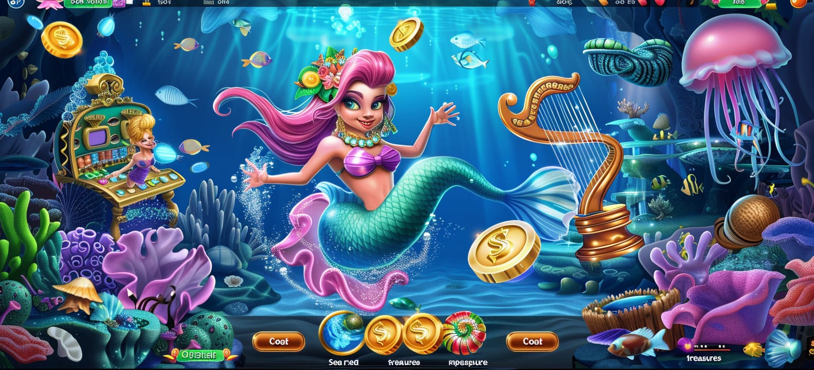 Caça-níqueis de sereia online com tesouros do mar no 8777bet cassino